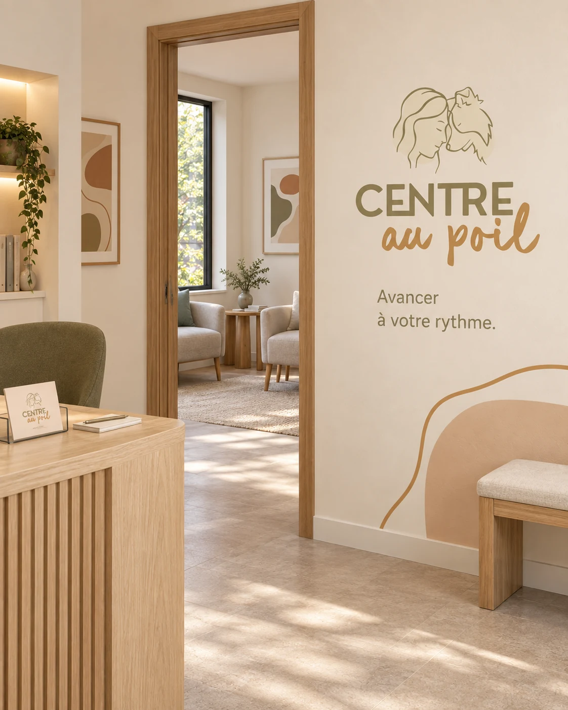 Identité du Centre au Poil dans son espace d’accueil