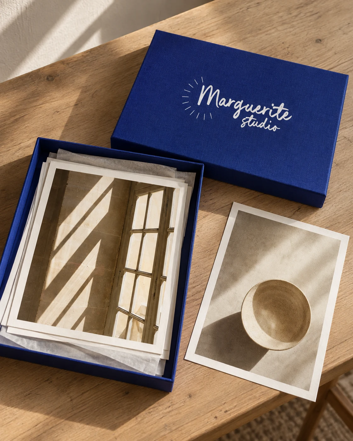 Coffret et tirages photo de Marguerite Studio